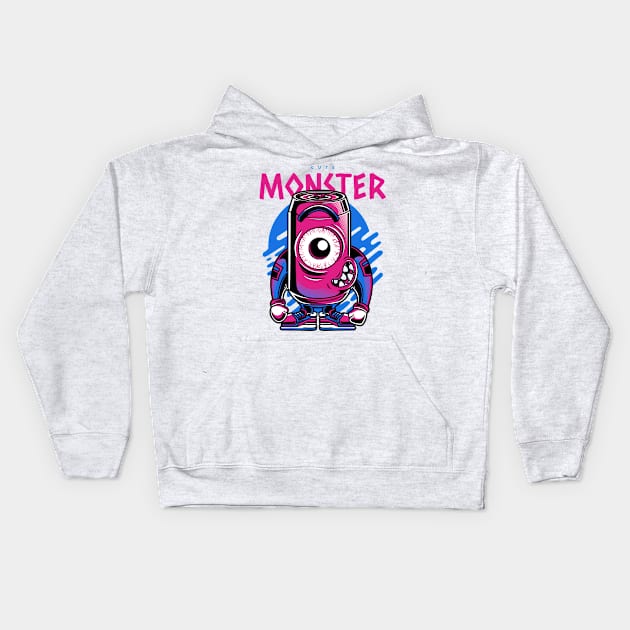 One Eyed Cute Monster Kids Hoodie by OFM